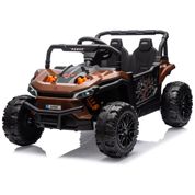 Carro Elétrico Infantil, UTV Off-Road com Controle Remoto, 3 Marchas, Música e Luzes LED, 24V, BOSTANA, Marrom