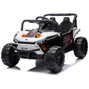 Carro Elétrico Infantil, UTV Off-Road com Controle Remoto, 3 Marchas, Música e Luzes LED, 24V, BOSTANA, Branco