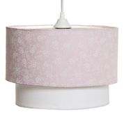 Lustre Tubular Duplo Rosa/ Branco