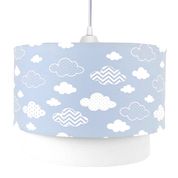 Lustre Tubular Duplo Nuvem Chevron Azul