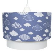 Lustre Tubular Duplo Nuvem Chevron Marinho