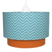 Lustre Tubular Duplo Chevron Turquesa