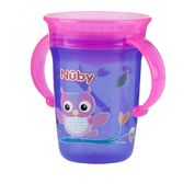 Copo Decorado Coruja com Alça 360 graus 240ml - Nuby