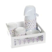 Kit Higiene Com Porcelanas E Capa Borboleta Lilás