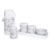 Kit Higiene Slim Branco Garrafa Grande Capa Rosa Provençal