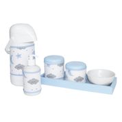 Kit Higiene Slim Azul Garrafa Grande Capa Chuva De Amor Azul