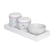 Kit Higiene Slim Branco Capa Rosa Provençal