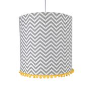 Lustre Tubular Pompom Chevron Cinza