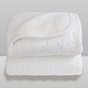 COBERTOR 100X75 CM LÃ COM SHERPA OFF WHITE LAÇO BEBE