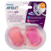 CHUPETA ULTRA AIR DUPLA LISA 6-18M MENINA - PHILIPS AVENT