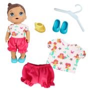 KIT ROUPA BONECA PARA BABY ALIVE - SEREIA PEIXINHO - 5 PÇS