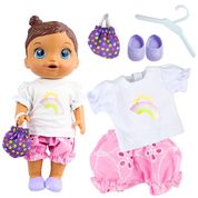 KIT ROUPA BONECA PARA BABY ALIVE - ARCO IRIS LESSE - 5 PÇS