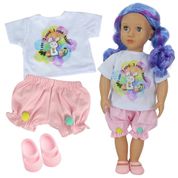 KIT ROUPA BONECA PARA OUR GENERATION - CONJUNTO PÁSCOA - 3 PÇS