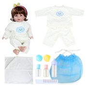 KIT ROUPA BONECA PARA REBORN - HORA DO BANHO E SONECA - 9 PÇS