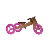 Woodbike 3 em 1 (Rosa) Triciclo Bicicleta de Equilíbrio