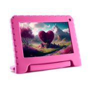 Tablet Kid Pad Rosa 4GB RAM + 64GB + Tela 7 pol + Wi-fi + Android 13 Quad Core Multi - NB411OUT [Reembalado] NB411OUT