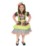 Vestido Junino Bambolê Bolinha Saia de Tulê e Tiara Colorido