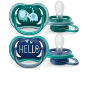 Conjunto de Chupetas - Ultra Air dupla - Elefantes - Azul - Philips Avent