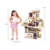 Cozinha Infantil Água Luz Som e Solta Fumaça 90cm e 88 Acessórios - Shiny Toys