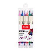 Marcador Artístico Dual Brush com 6 Unidades Keep - MR058OUT [Reembalado] MR058OUT