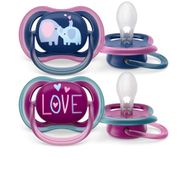 Conjunto de Chupetas - Ultra Air - Elefantes - Roxo - Philips Avent