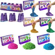 Kit 10 Massinha Massa Areia Glitter Neon Molde Castelo