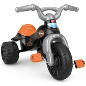 Triciclo Infantil com Punhos de Guiador e Cesto de Baixo do Banco, Fisher Price Harley Davidson, Preto