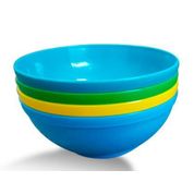 Kit de 4 tigelas bowls 300ml para alimentação do bebê - Azul