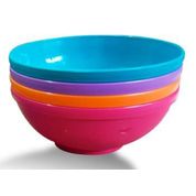 Kit de 4 tigelas bowls 300ml para alimentação do bebê - Rosa