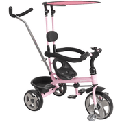 Triciclo Carrinho para Passeio e Pedal Kiddo Whoop Grow Rosa