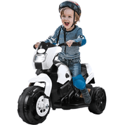 Mini Moto Eletrica Infantil Shiny Toys Veryke 6V Branca com Led