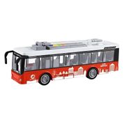 Onibus De Friccao Com Luz E Som Vermelho DM Toys