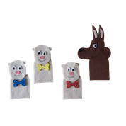 Dedoches de Feltro - Porquinhos - 4 Personagens - Multicolorido - Kits e Gifts