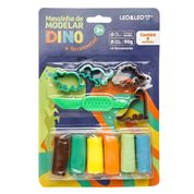 Kit Massinha De Modelar Dino 6 Cores + 5 Moldes 90g LeoELeo