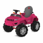 Carrinho de Passeio e Pedal - SuperJipe Reclinável com Capota - Rosa - Bandeirante