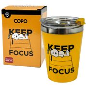 Copo Viagem Snap em Inox 300ML SNOOPY KEEP FOCUS - ZC