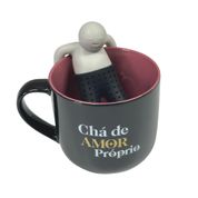 Caneca C/ Infusor de Chá Zona Criativa - CHÁ DE AMOR PRÓPRIO