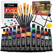 Kit de Pintura Conjunto Artístico com 30 Peças, Inclui 12 Tintas, ESRICH 30cm Easel set, Preto