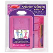 Kit de Design de Moda Infantil com 9 Placas Dupla Face, 4 Lápis e Giz de Cera para Crianças Acima de 3 Anos, Melissa & Doug