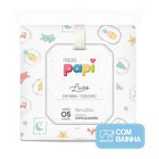 Fralda Bebê Papi Luxo Com Bainha Neutro 70 x 70Cm Com 05 Pçs