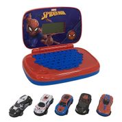 Kit Homem-Aranha - Laptop Infantil Bilíngue + 5 Mini Veiculos Pull Back