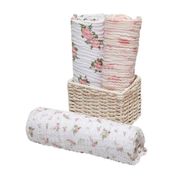 Cueiro Swaddle Estampado Com 3 Pçs Floral 1,20m X 1,20m Papi