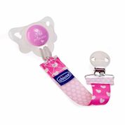 Prendedor De Chupeta Fashion Clip Chicco Rosa