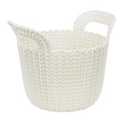 Cesto Organizador Knit Trançado Redondo 3 Litros Branco Keter