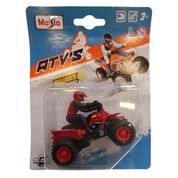 Miniatura Quadriciclo Vermelho Com Piloto Vermelho Maisto 15026