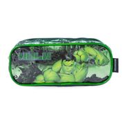 Estojo Escolar Masculino Marvel Hulk Verde