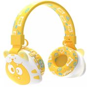 Fone Bluetooth Infantil Amarelo Headset Sem Fio Orelhas