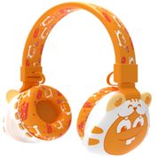 Fone Bluetooth Infantil Laranja Headset Sem Fio Orelhas