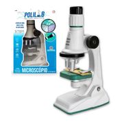 Microscópio Infantil Polilab Com 3 Lentes Zoom 1200x Polibrinq