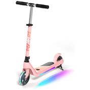 Patinete Elétrico Infantil com Velocidade e Altura Ajustáveis para Crianças de 6 a 10 Anos, LINGTENG E8, Rosa